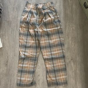 Plaid high waisted pants